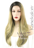 28" Straight Blonde Mixed Black Synthetic Wig NW089