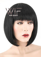 10" Short Straight Black Fashion Synthetic Hair Wig NW093