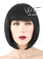 10" Short Straight Black Fashion Synthetic Hair Wig NW093