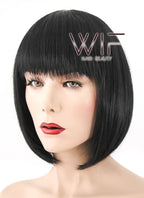 10" Short Straight Black Fashion Synthetic Hair Wig NW093