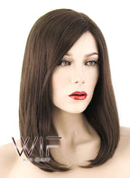 15" Medium Wavy Brown Fashion Synthetic Hair Wig NW097