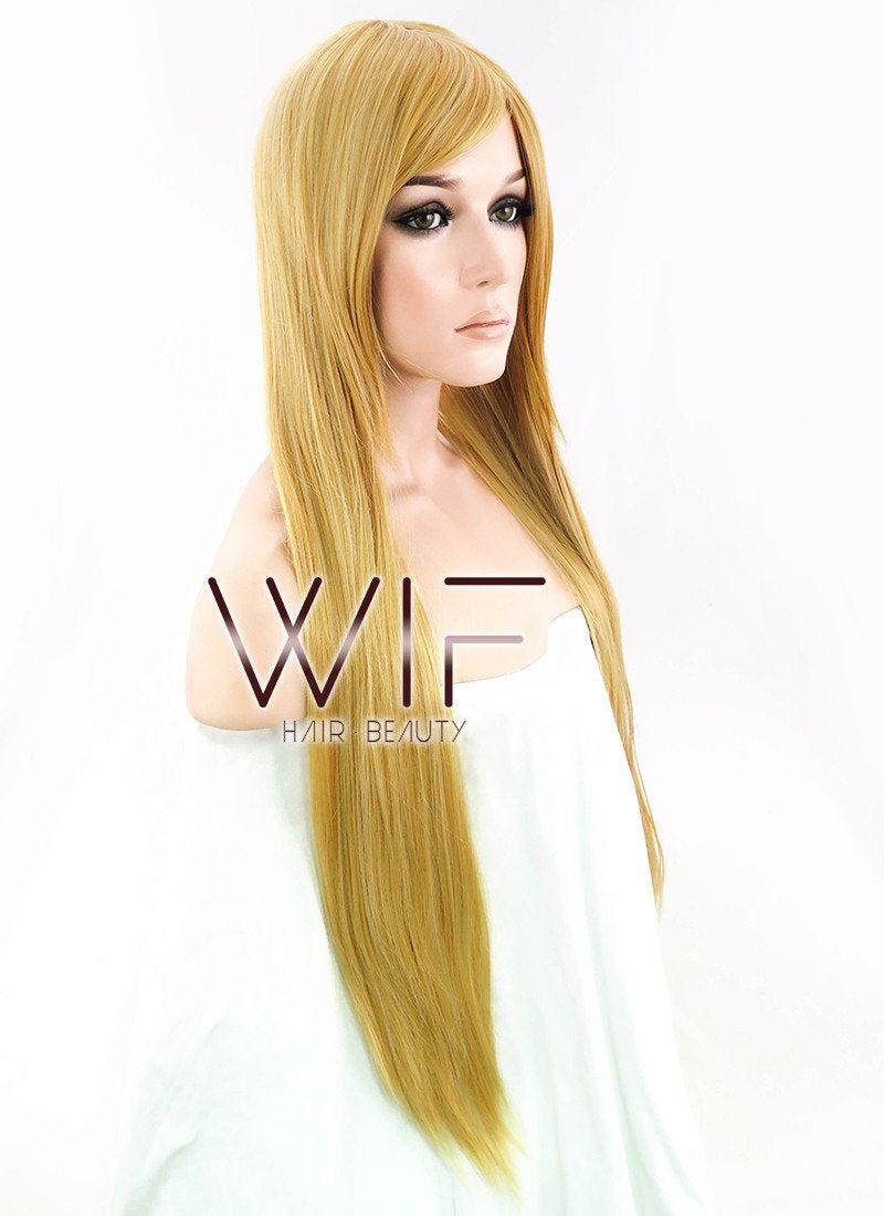 31" Straight Golden Blonde Synthetic Wig PL002