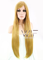 31" Straight Golden Blonde Synthetic Wig PL002