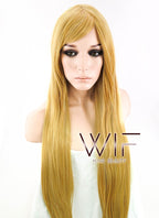 31" Straight Golden Blonde Synthetic Wig PL002