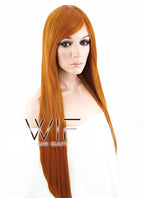 31" Straight Pumpkin Orange Synthetic Wig PL010