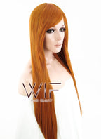 31" Straight Pumpkin Orange Synthetic Wig PL010