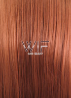 31" Straight Auburn Brown Synthetic Wig PL013