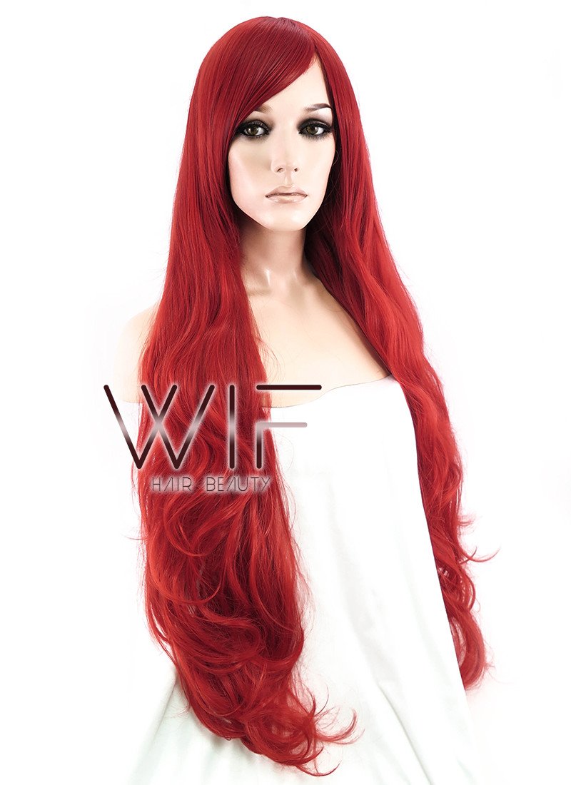 31" Wavy Red Synthetic Wig PL028