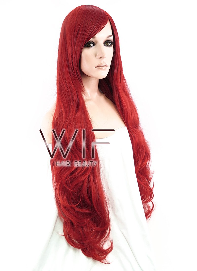 31" Wavy Red Synthetic Wig PL028