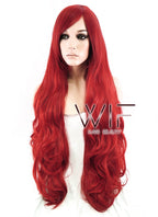 31" Wavy Red Synthetic Wig PL028