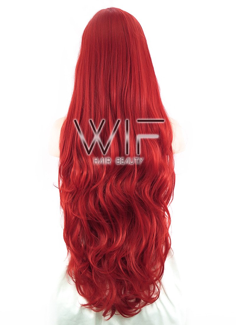 31" Wavy Red Synthetic Wig PL028