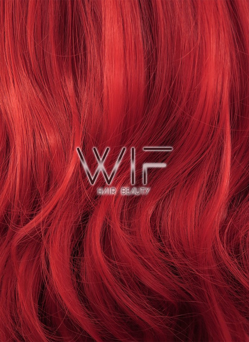 31" Wavy Red Synthetic Wig PL028