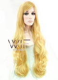 31" Long Curly Golden Blonde Fashion Synthetic Hair Wig PL033A