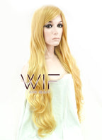 31" Long Curly Golden Blonde Fashion Synthetic Hair Wig PL033A