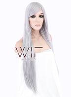 31" Straight Grey Synthetic Wig PL062