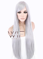 31" Straight Grey Synthetic Wig PL062