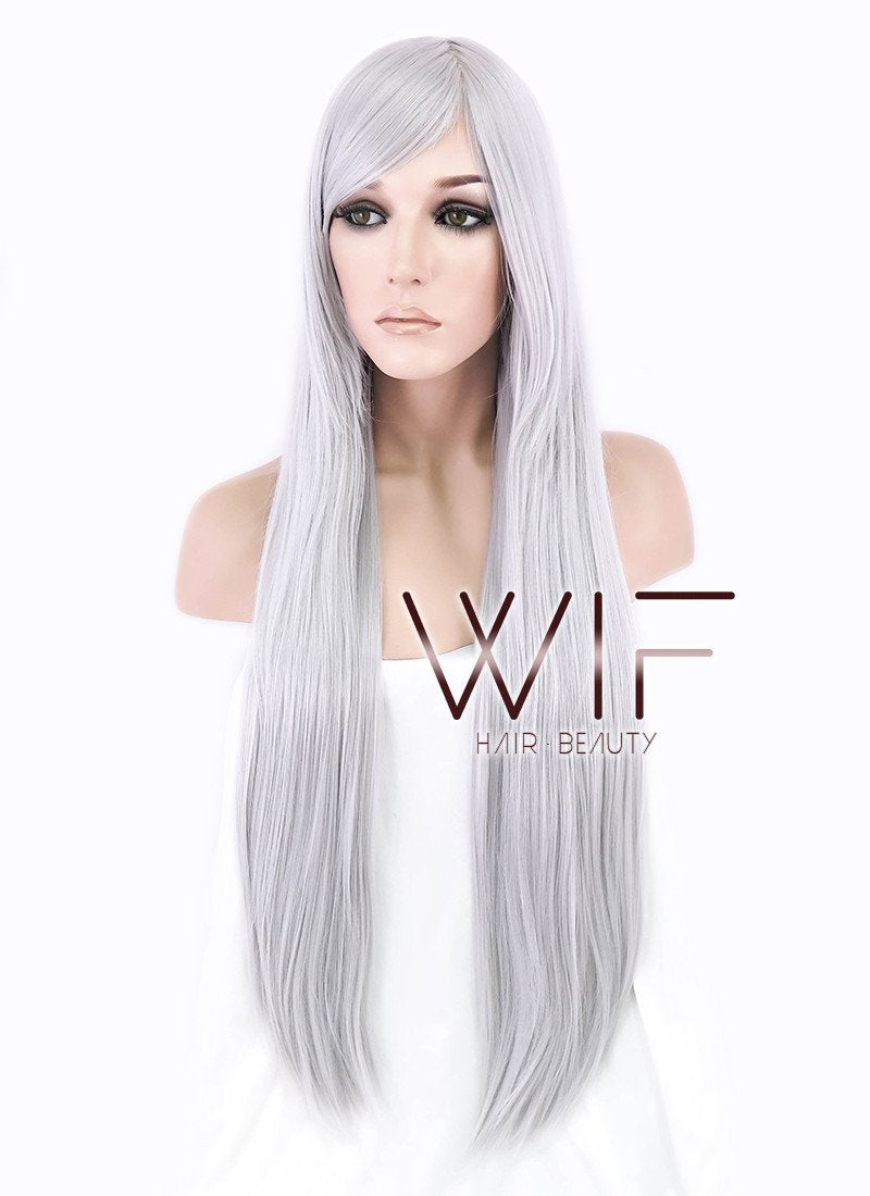 31" Straight Grey Synthetic Wig PL062