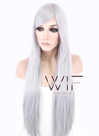 31" Straight Grey Synthetic Wig PL062