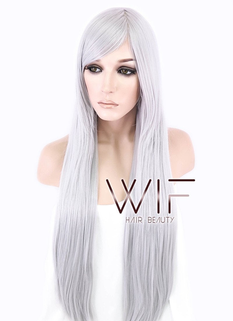 31" Straight Grey Synthetic Wig PL062