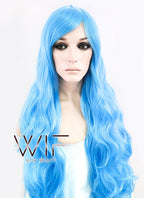 30" Wavy Blue Synthetic Wig PL174