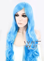 30" Wavy Blue Synthetic Wig PL174