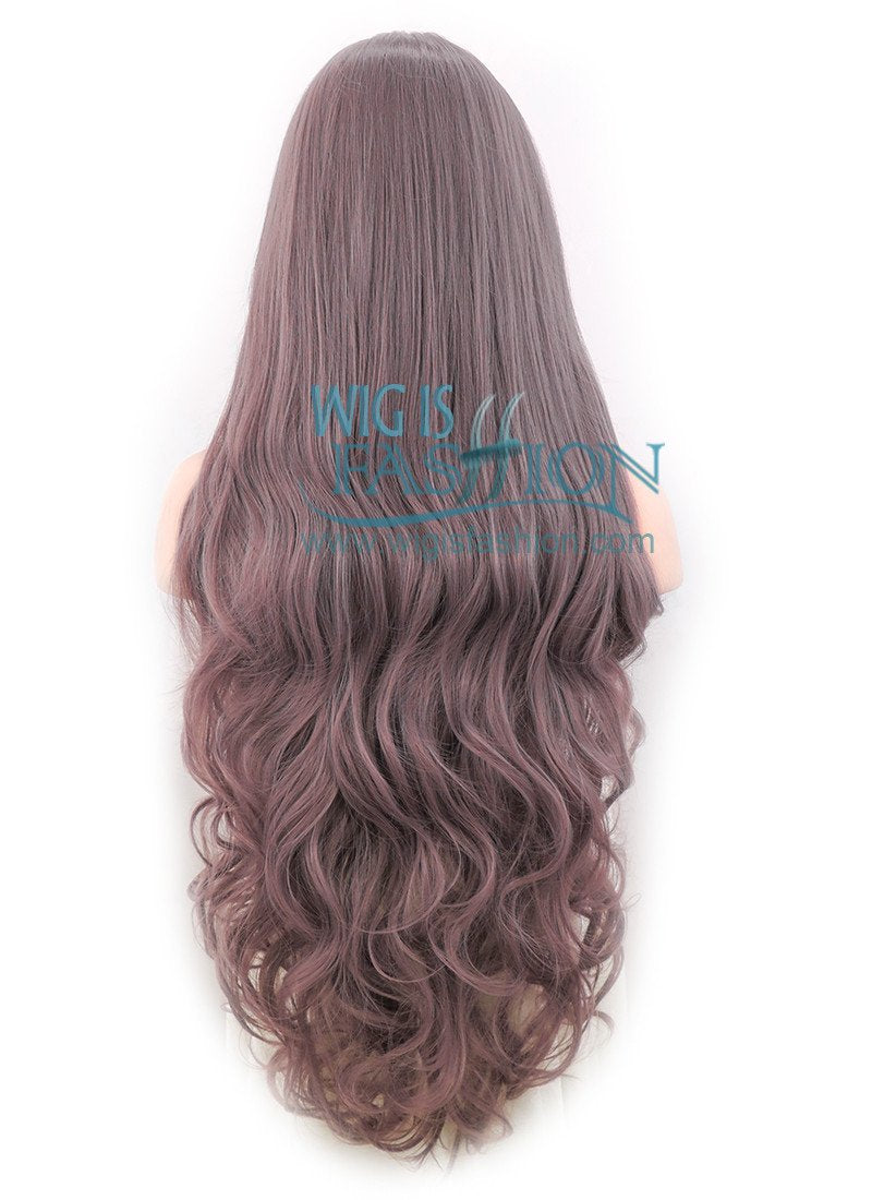 32" Wavy Ash Purple Synthetic Wig PL266A