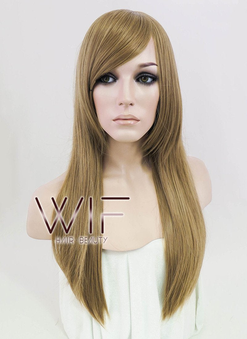 24" Straight Dark Blonde Synthetic Wig PL282