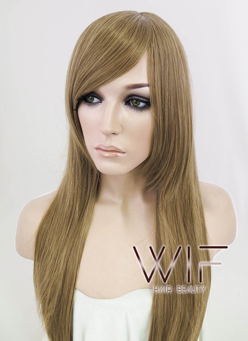24" Straight Dark Blonde Synthetic Wig PL282