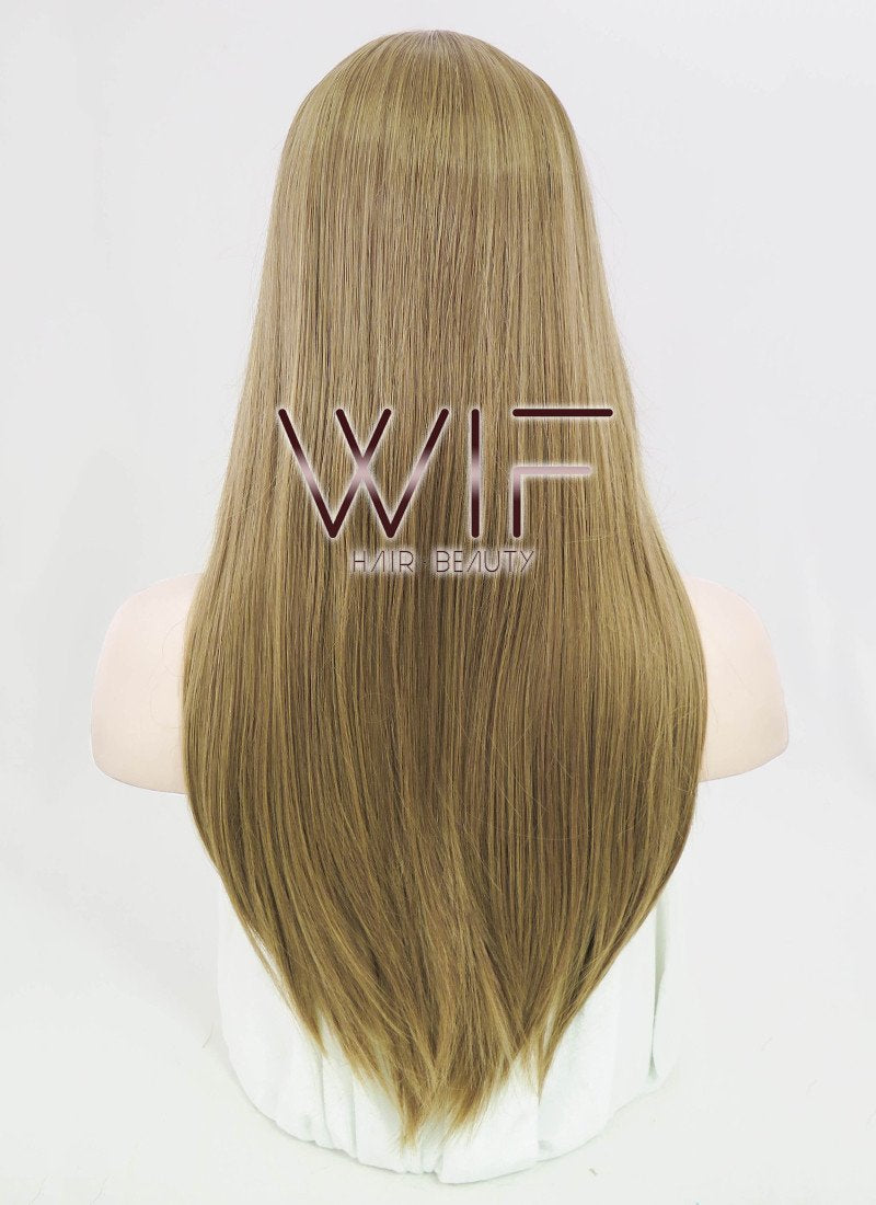 24" Straight Dark Blonde Synthetic Wig PL282