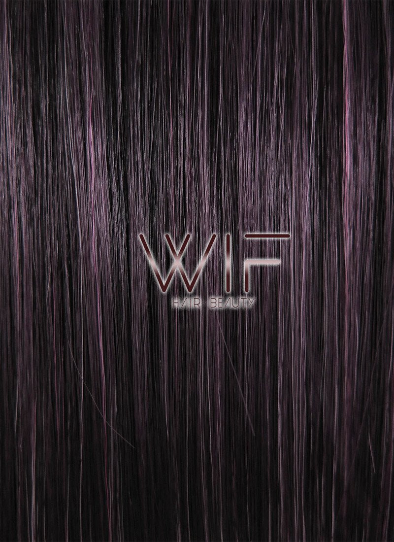 28" Straight Purple Mixed Pink Synthetic Wig PL291