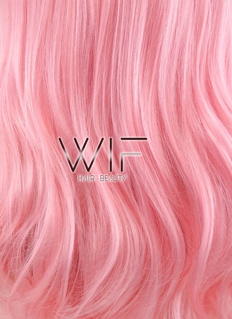 28" Wavy Pink Synthetic Wig PL304