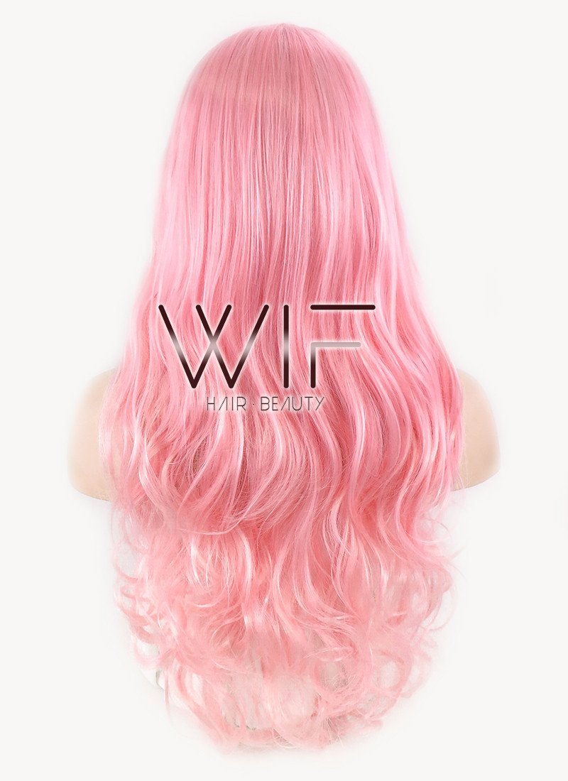 28" Wavy Pink Synthetic Wig PL304