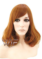 14" Wavy Orange Mixed Pink Synthetic Wig PL309