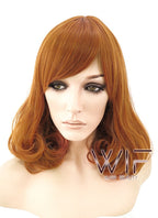 14" Wavy Orange Mixed Pink Synthetic Wig PL309