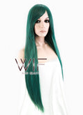 31" Straight Green Synthetic Wig PL476