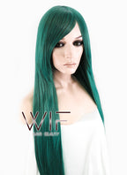31" Straight Green Synthetic Wig PL476