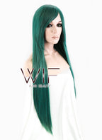31" Straight Green Synthetic Wig PL476