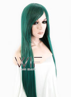 31" Straight Green Synthetic Wig PL476