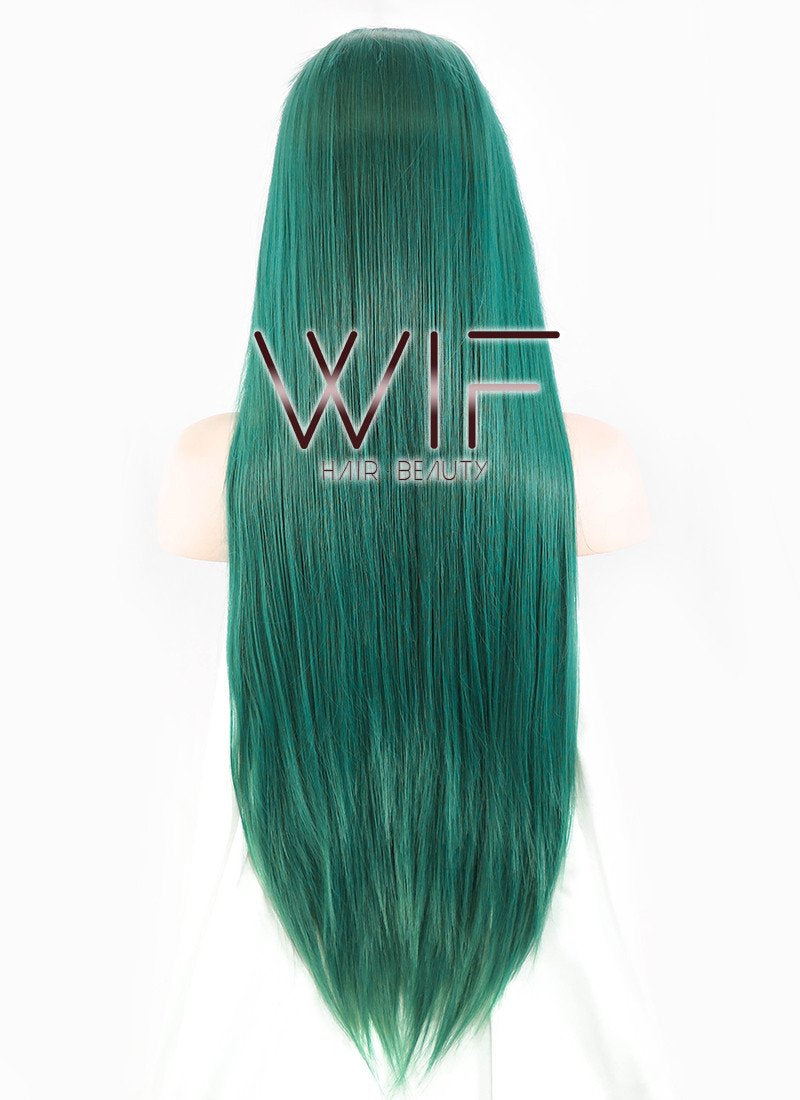 31" Straight Green Synthetic Wig PL476