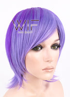12" Straight Mixed Purple Synthetic Wig PL328