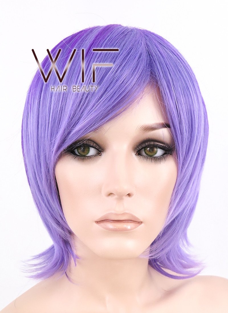 12" Straight Mixed Purple Synthetic Wig PL328