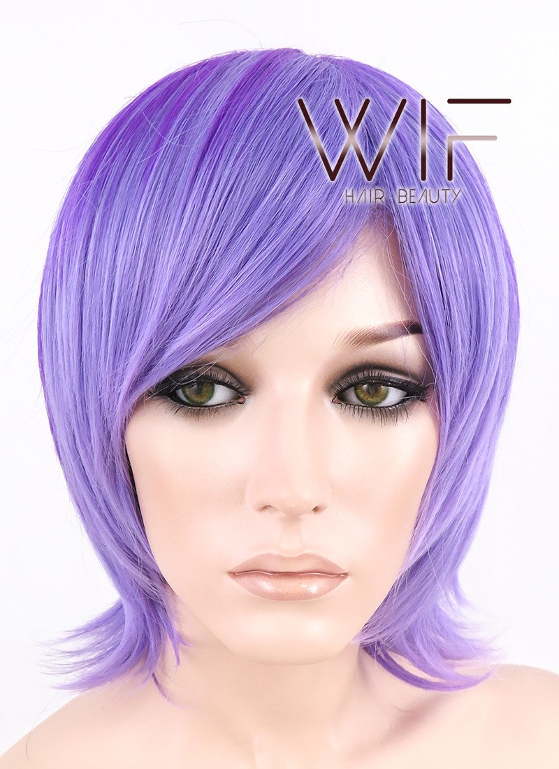 12" Straight Mixed Purple Synthetic Wig PL328