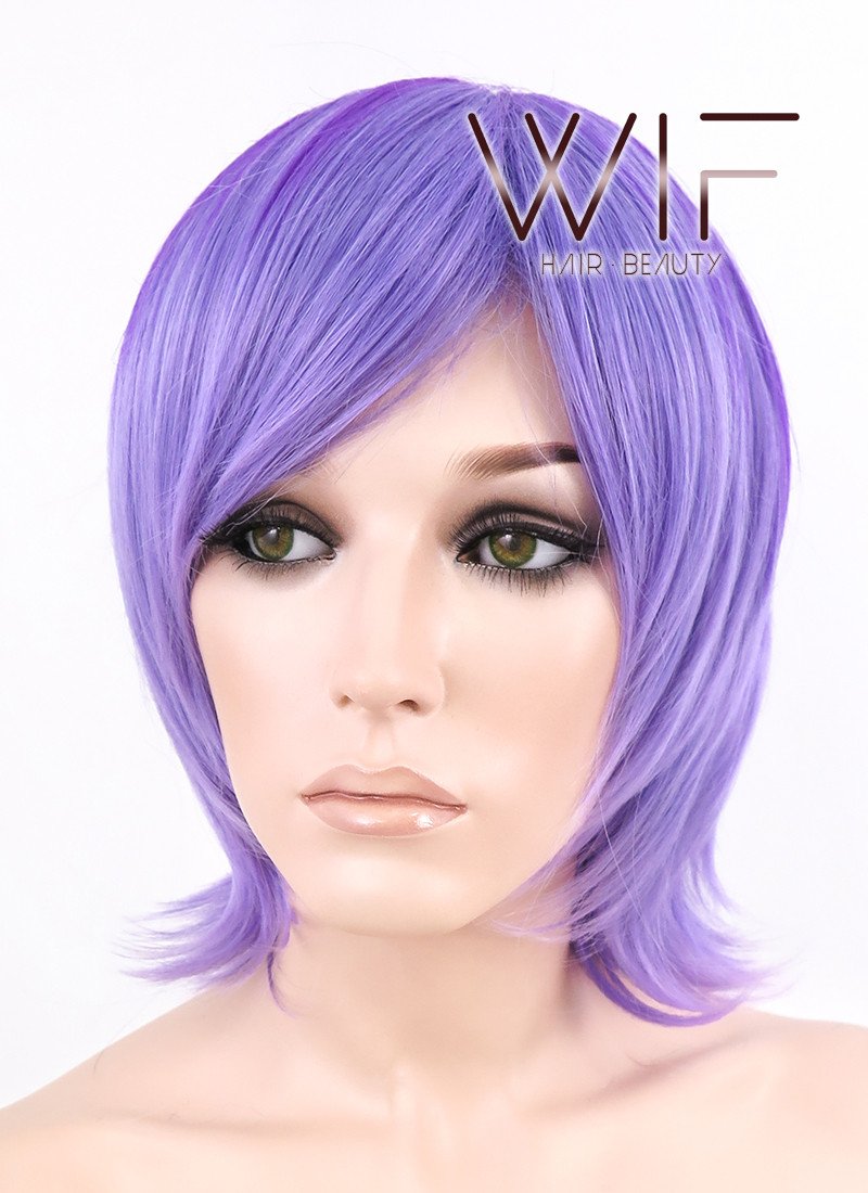 12" Straight Mixed Purple Synthetic Wig PL328