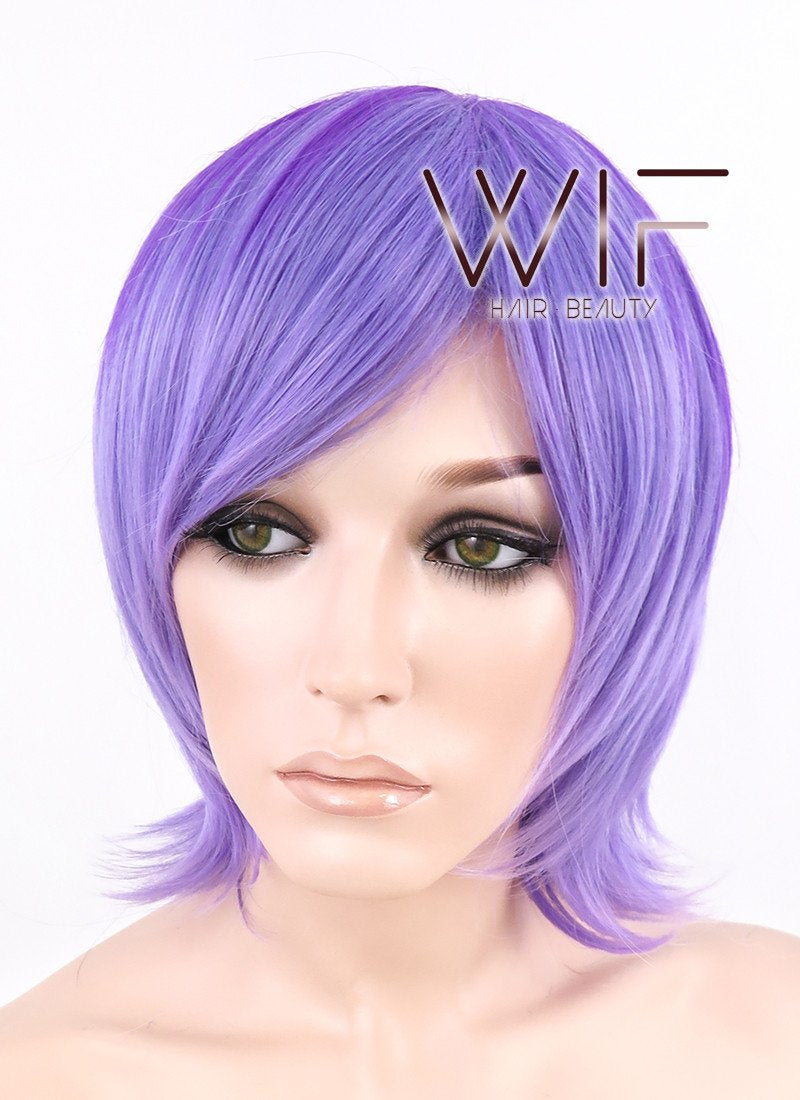 12" Straight Mixed Purple Synthetic Wig PL328
