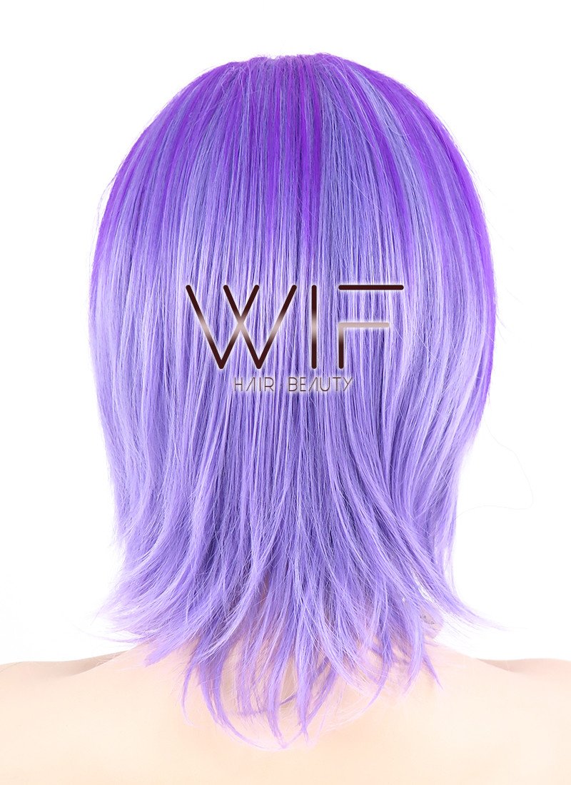 12" Straight Mixed Purple Synthetic Wig PL328