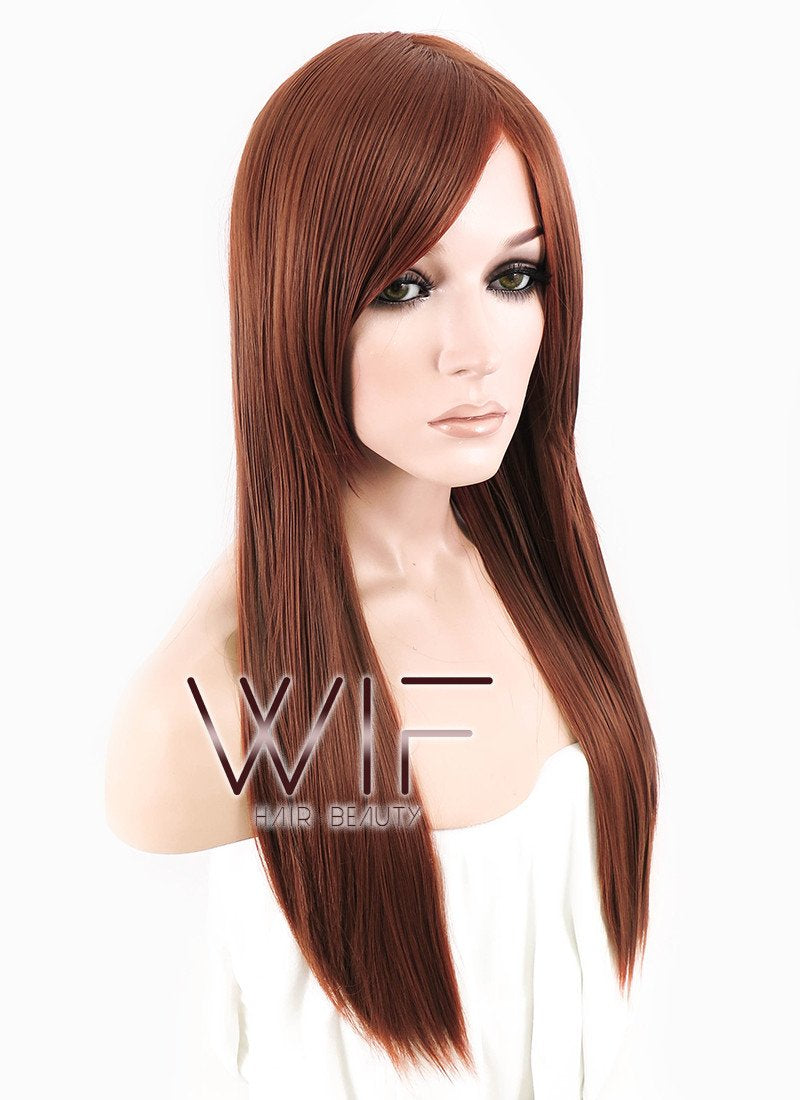 24" Straight Reddish Brown Synthetic Wig PL347