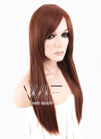 24" Straight Reddish Brown Synthetic Wig PL347