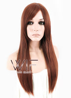 24" Straight Reddish Brown Synthetic Wig PL347