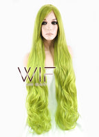 32" Wavy Yellowish Green Synthetic Wig PL350