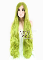 32" Wavy Yellowish Green Synthetic Wig PL350